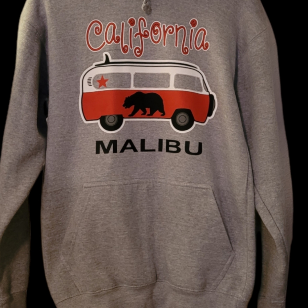 A.M.S Heather Grey California Malibu Pullover Hoodie Size S